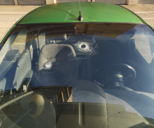 A vehicle with hail damage