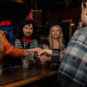 Adults handing over keys rather than driving home on Halloween after drinking