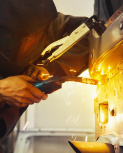 Technician working on a vehicle