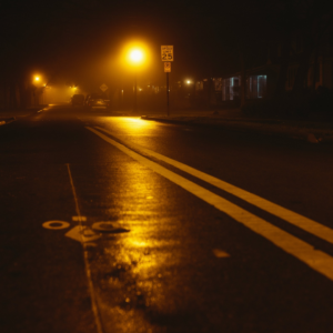 Dark street at night